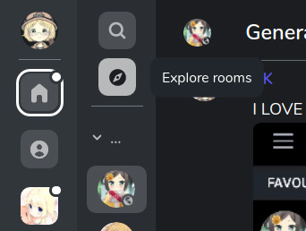 explore rooms listed on the server